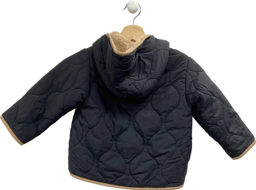 Zara Black Quilted Hooded Jacket UK Kids 2/3