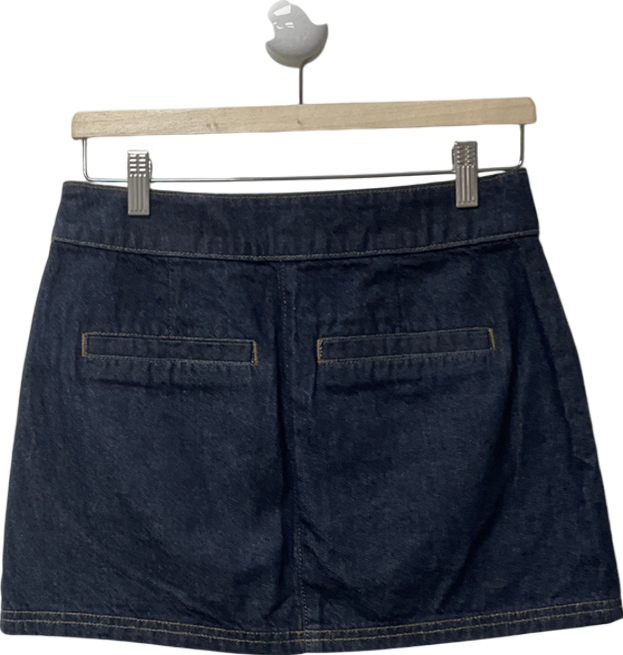 River Island Blue Denim Pocket Front Mini Skirt UK 8