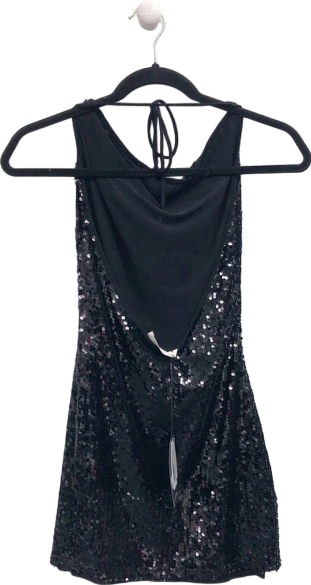 4th Reckless Black Sequin Mini Dress UK 6