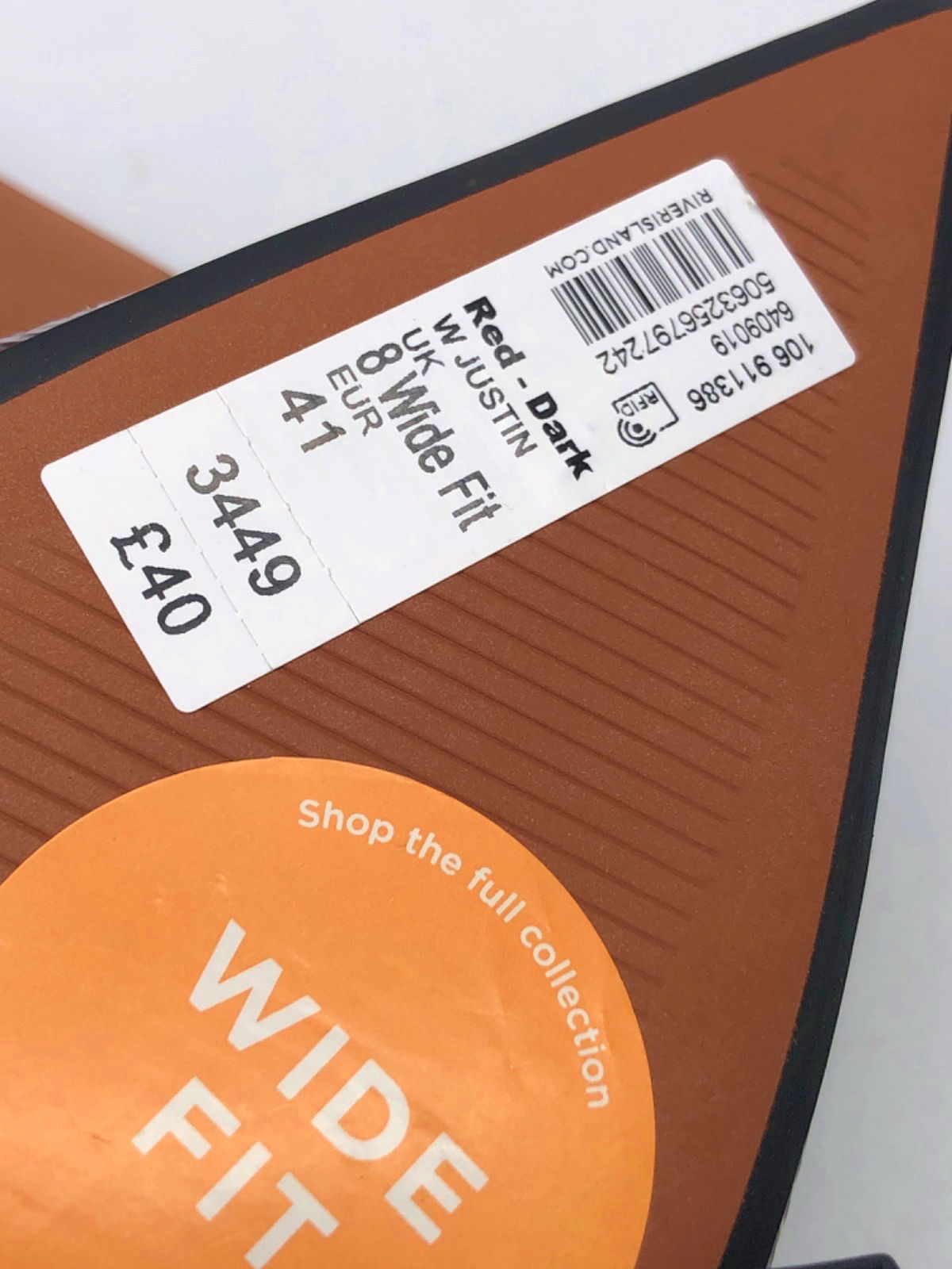 River Island Dark Red Slingback Stiletto Heels UK 8 Wide Fit