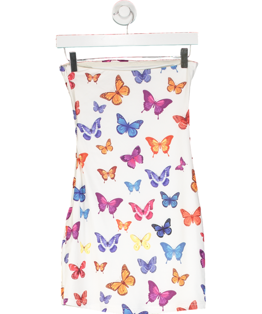 Superdown White Chloe Strapless Butterfly Bodycon Dress UK S