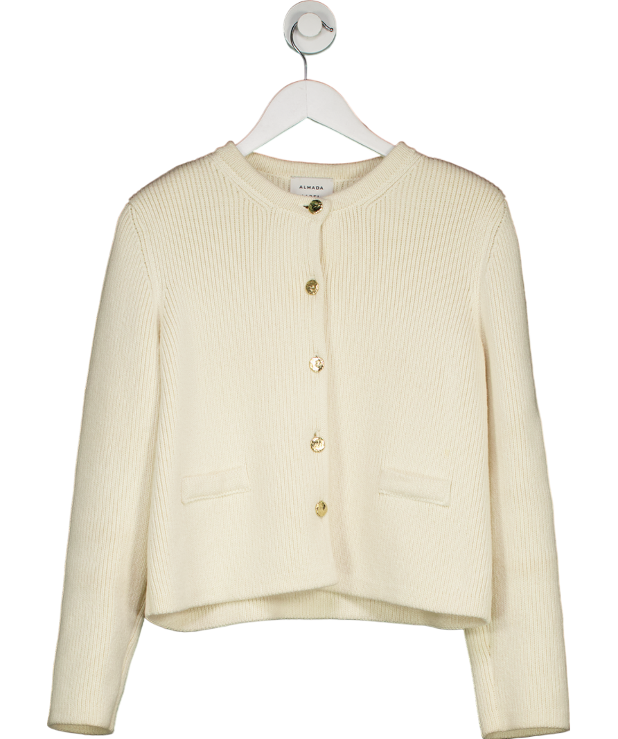 almada label Cream 100% Organic Cotton Nova Cardigan UK S