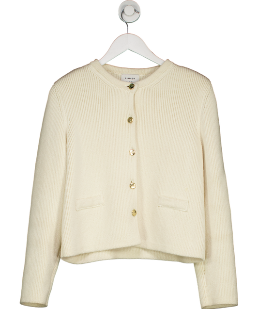 almada label Cream 100% Organic Cotton Nova Cardigan UK S