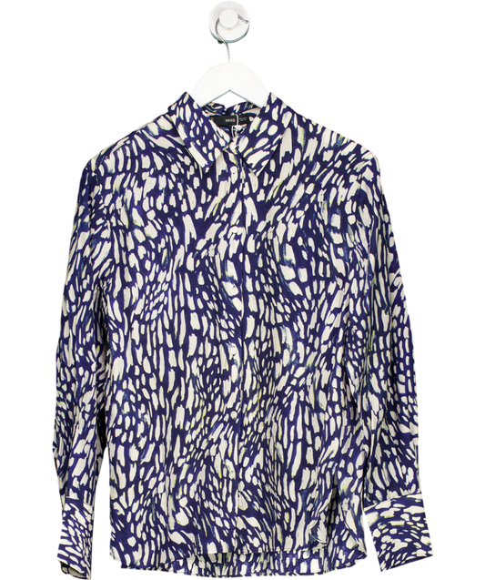 MANGO Blue Lyocell Printed Shirt UK 8