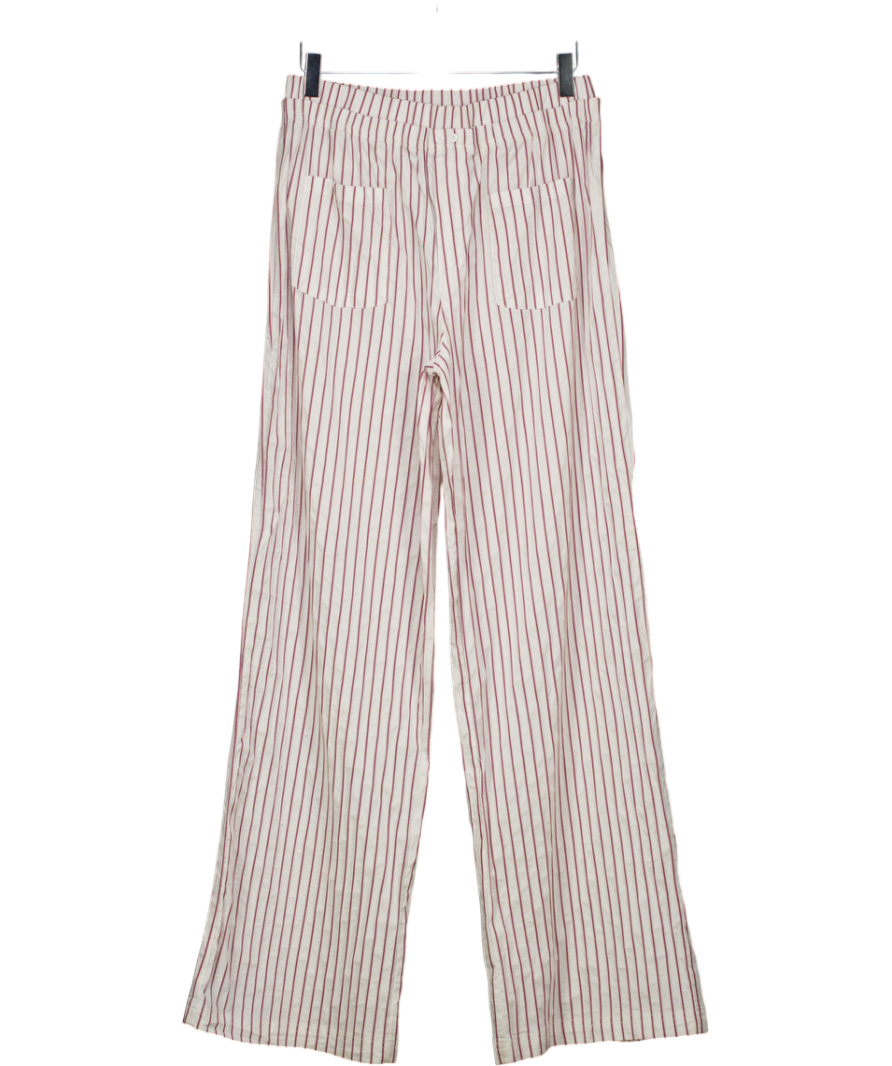 The Couture Club White Double Waistband Stripe Trousers UK 10