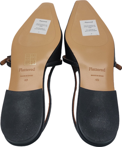 Flattered Josefin Lizzard Leather Black flats UK 7 EU 40 👠