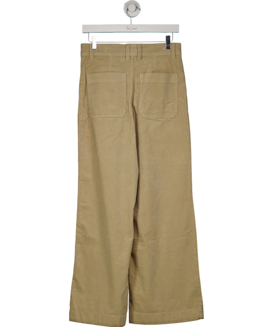 MANGO Beige Sienna Flared Cropped Corduroy Jeans UK 8