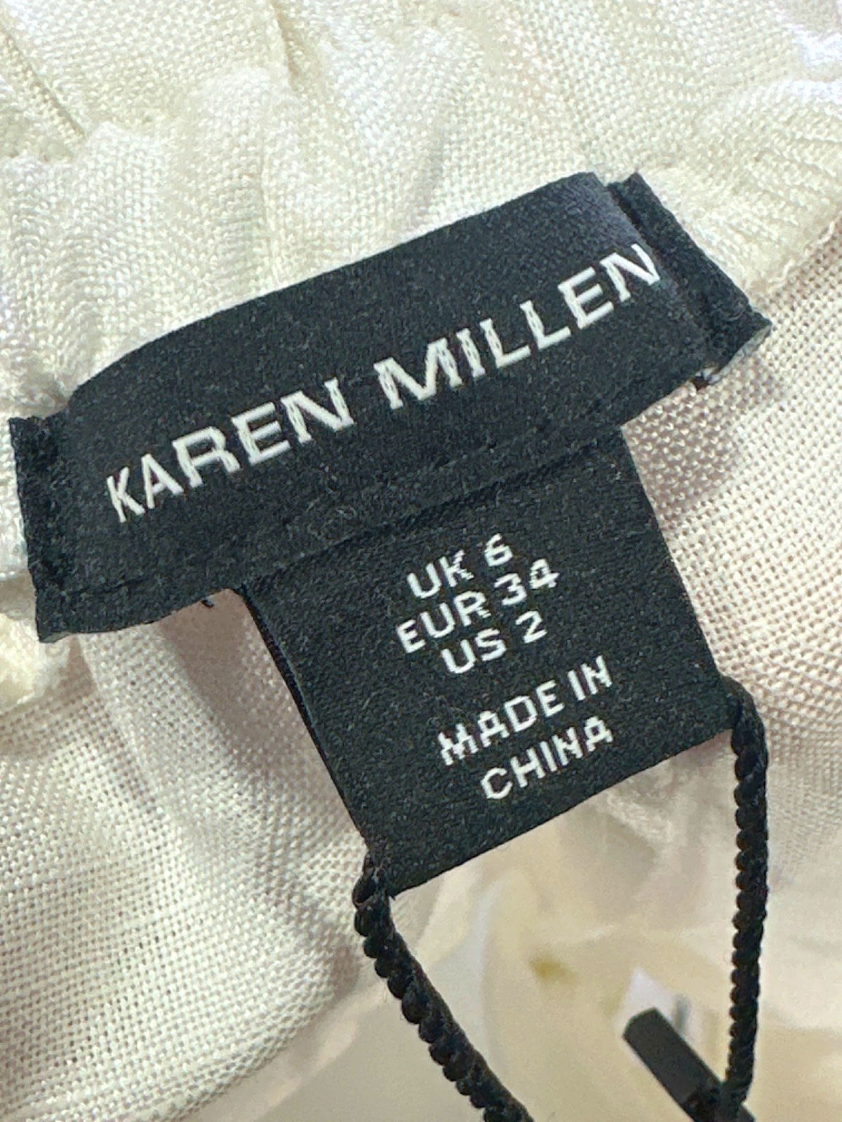 Karen Millen White Linen Wide Leg Woven Trousers UK 6