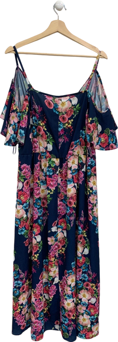 Yours Floral Cold Shoulder Midi Dress UK 24