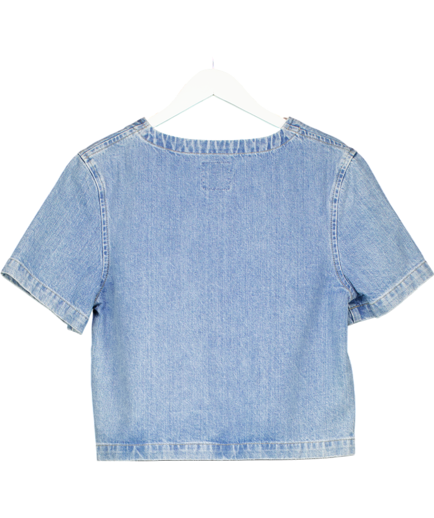 10x10 An Italian Theory Blue Denim Patch Motif Top UK S/M