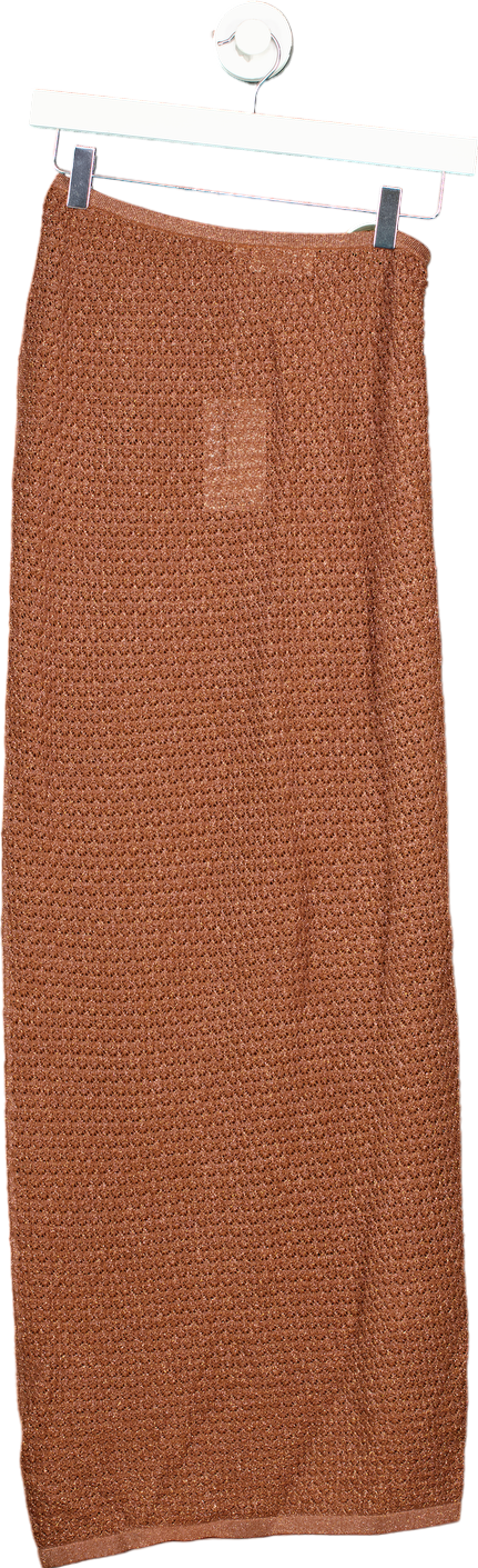 Monday Brown Textured Knit Skirt US S