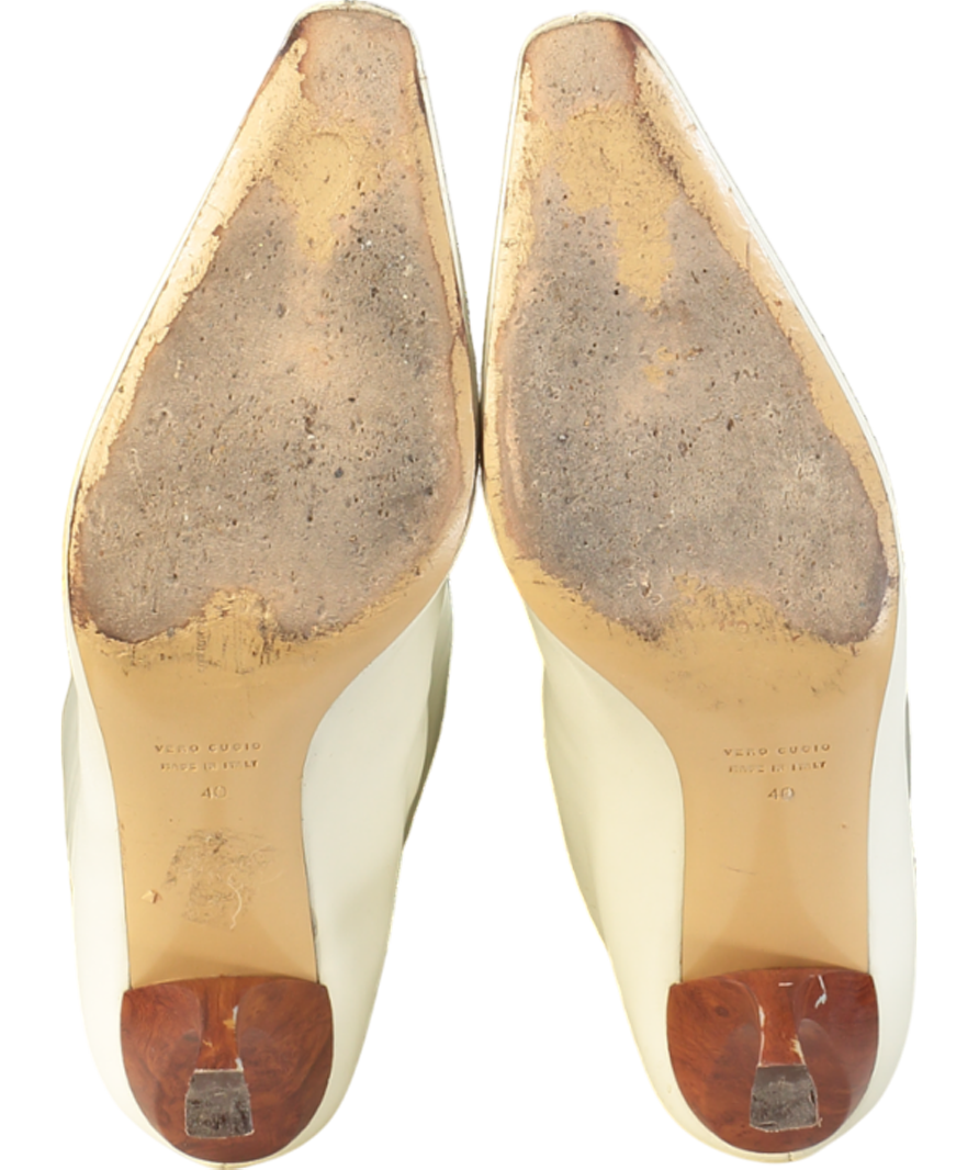 GIA BORGHINI Cream X Rhw Kitten Heel Retro Boot UK 7 EU 40