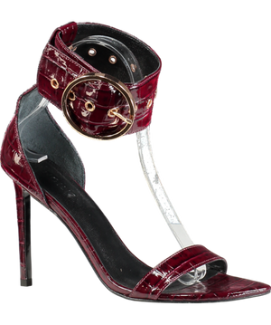 Ingiliz Red Adele 01 Patent Croco Embossed Leather Sandal UK 3 EU 36