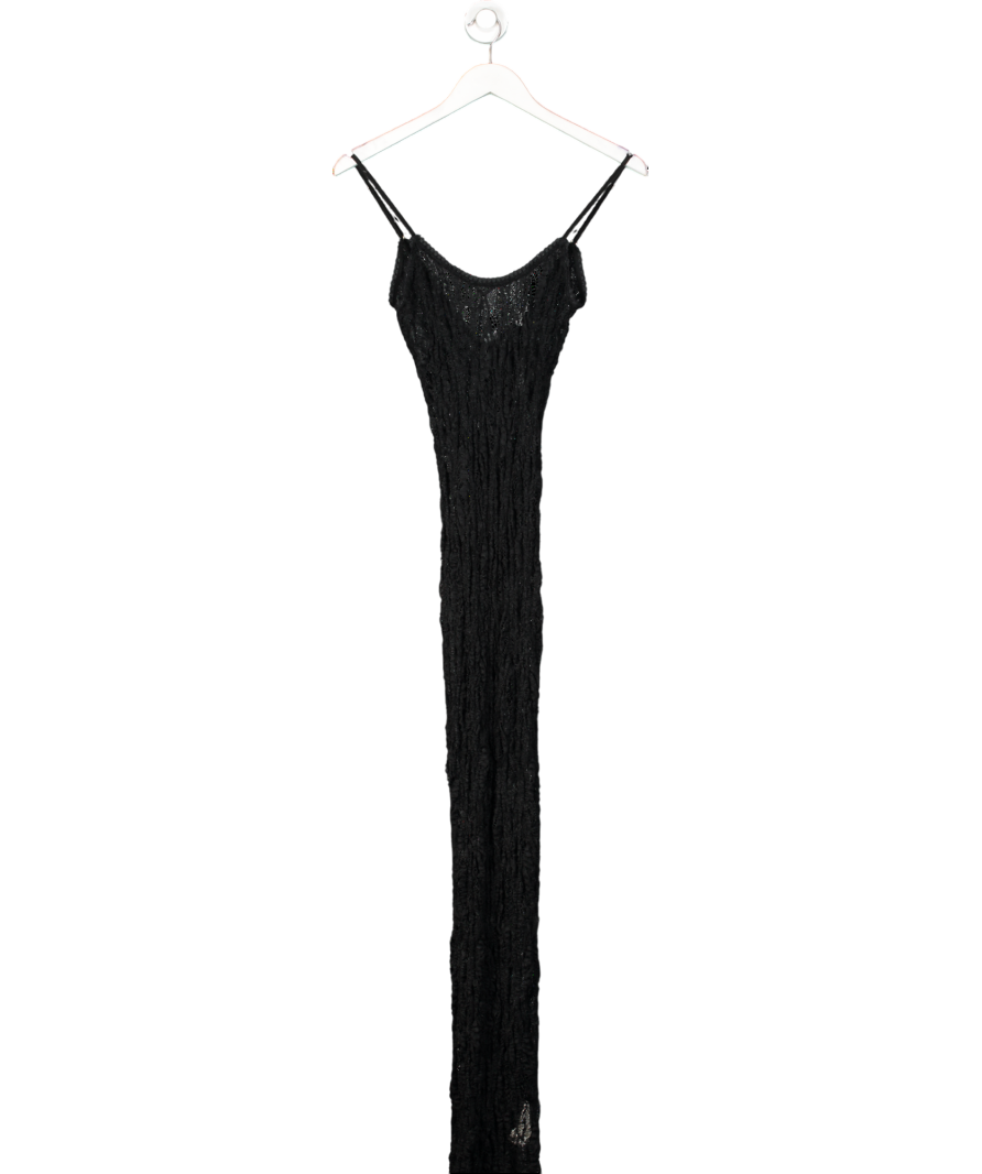 ZARA Black Strappy Mesh Cover Up Maxi Dress UK S