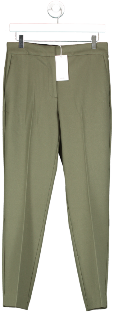 MANGO Khaki Green Tailored Trousers BNWT UK 10