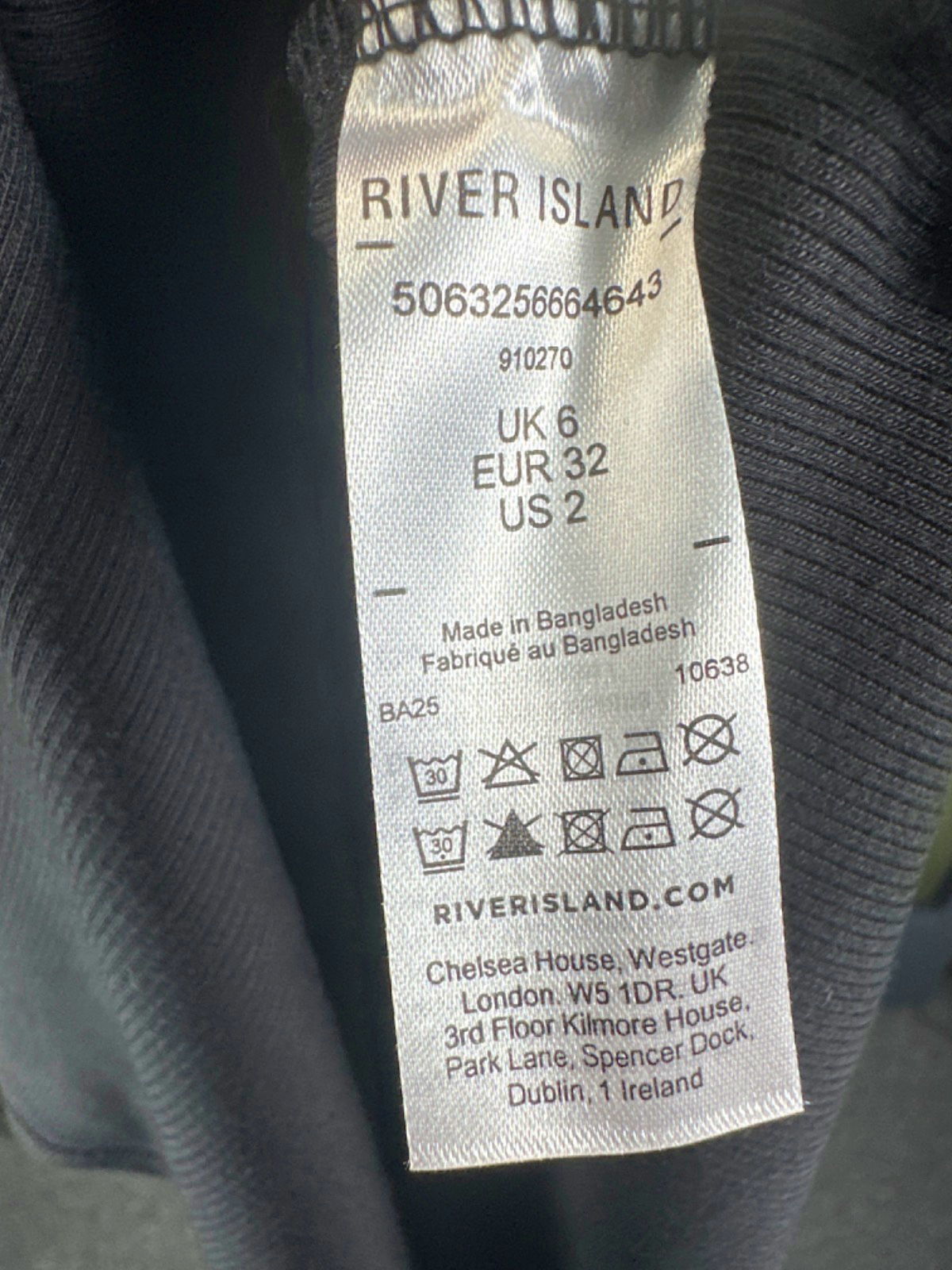 River Island Black and Ivory Tank Maxi Dress UK 6