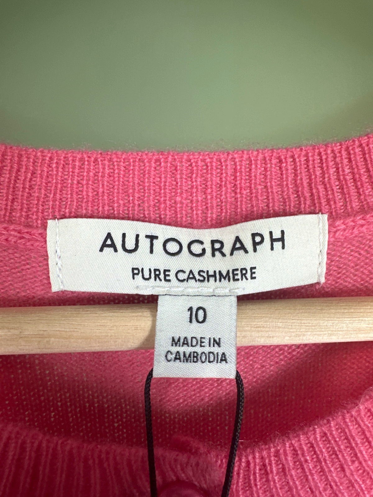 Autograph Pink Pure Cashmere Cardigan UK 10