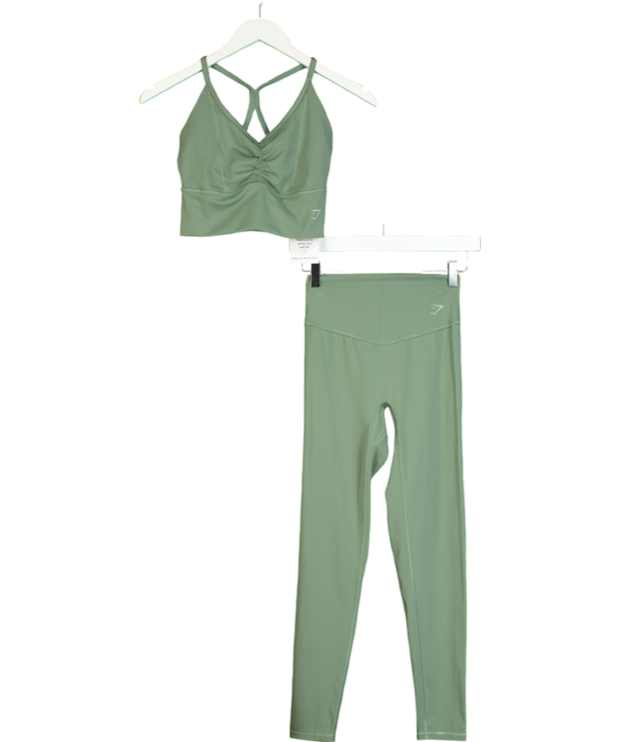 gymshark Green Elevate Gym Sports Bra & Legging Set UK S