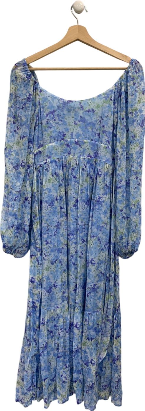 & Other Stories Blue Floral Print Dress UK XS