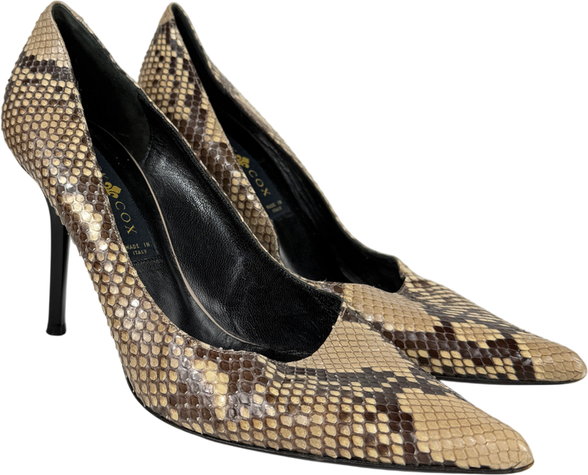 Patrick cox Cream Snake Skin Heeled Slip On Shoe UK 6 EU 39 👠