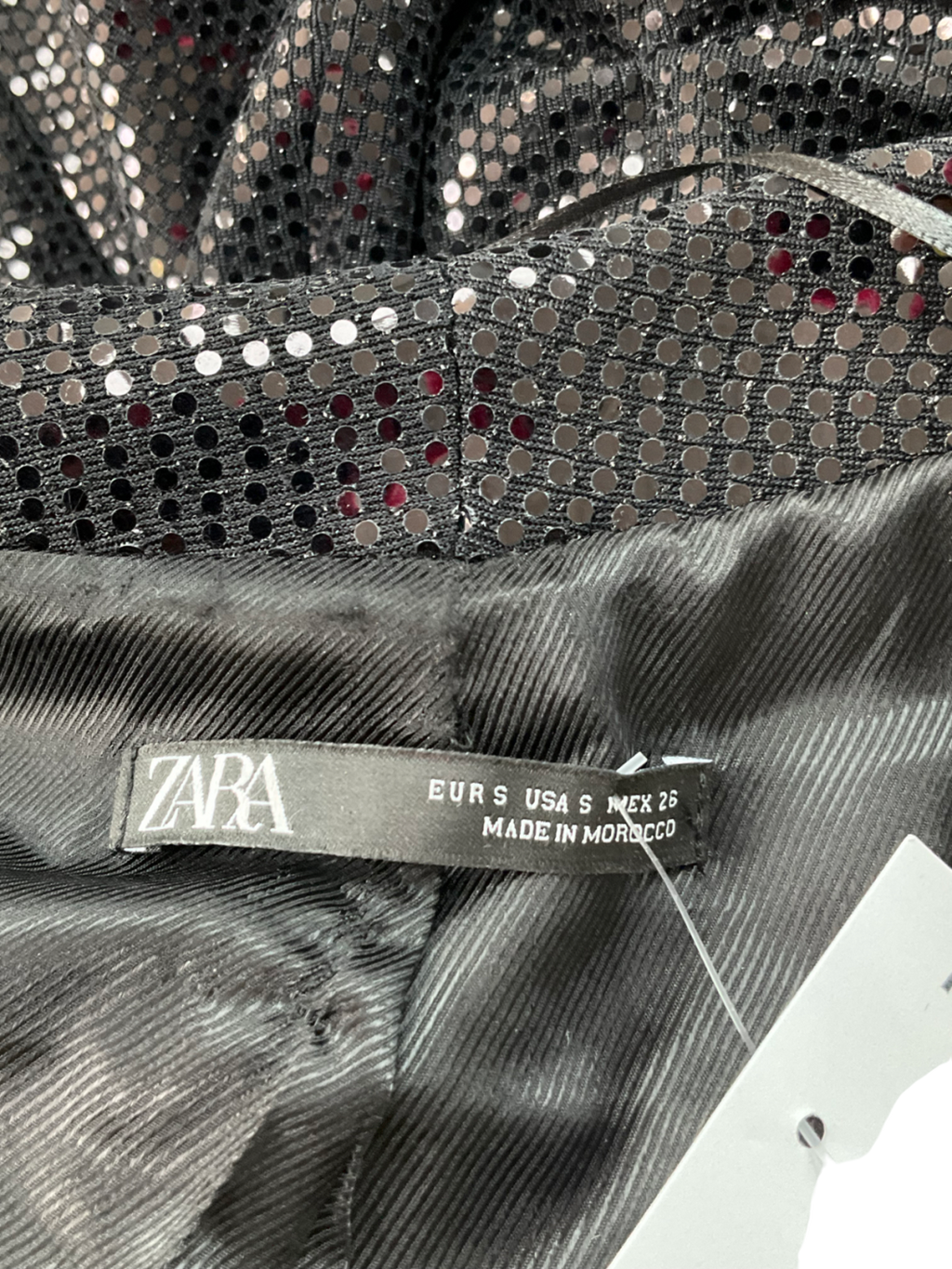 ZARA Black Sequin Blazer UK 8