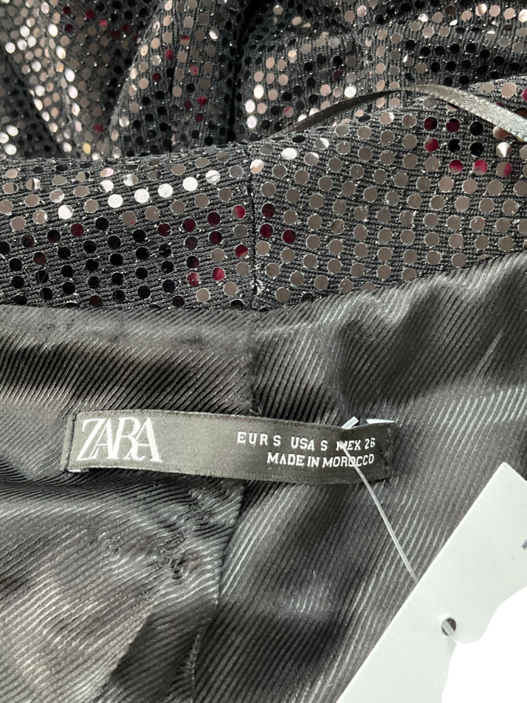 ZARA Black Sequin Blazer UK 8