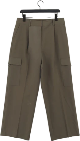 Mint Velvet Khaki Green Straight Leg Tailored Cargo Trousers UK L