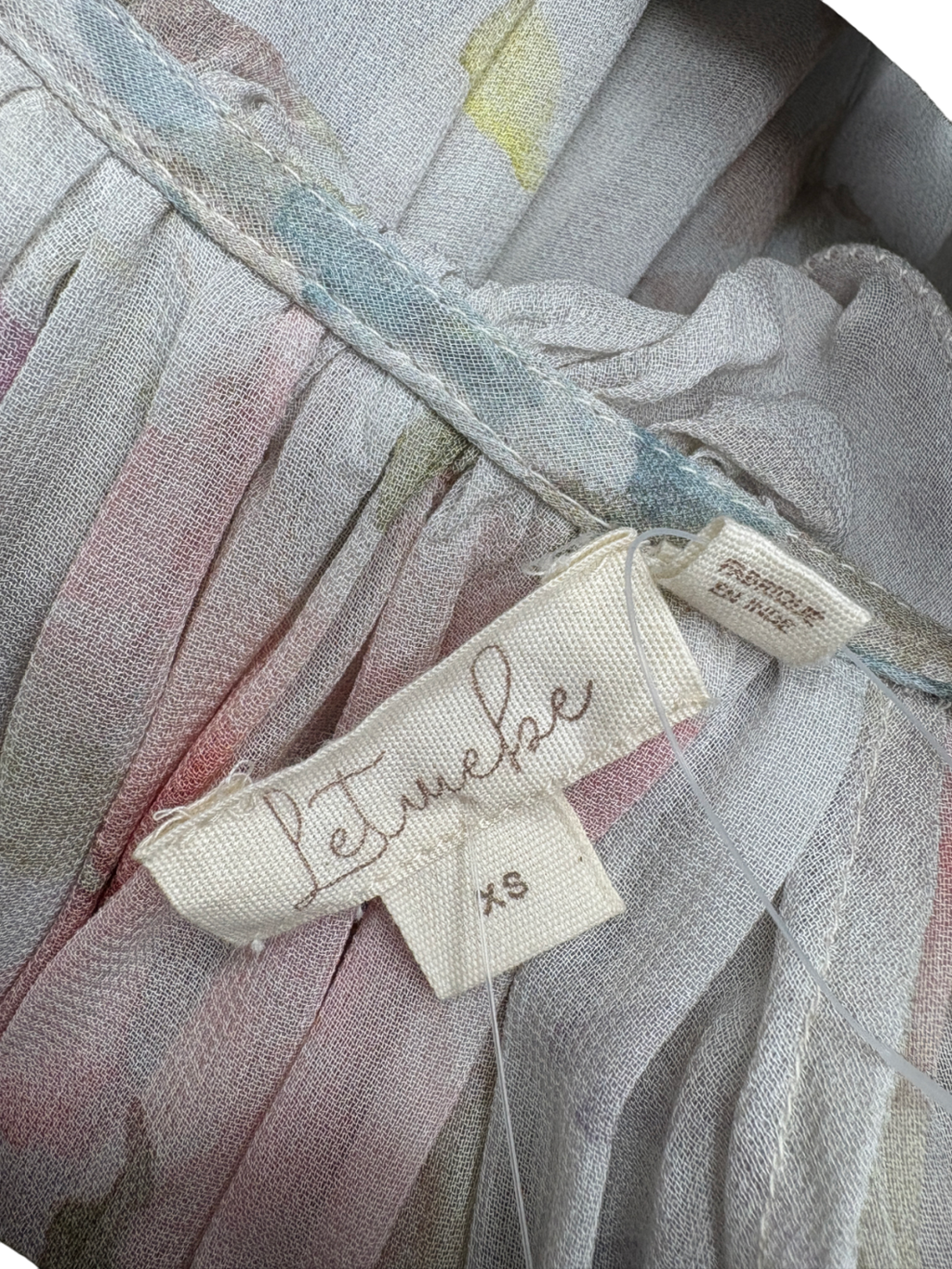 Anthropologie Purple Floral Long Sleeve Blouse UK XS