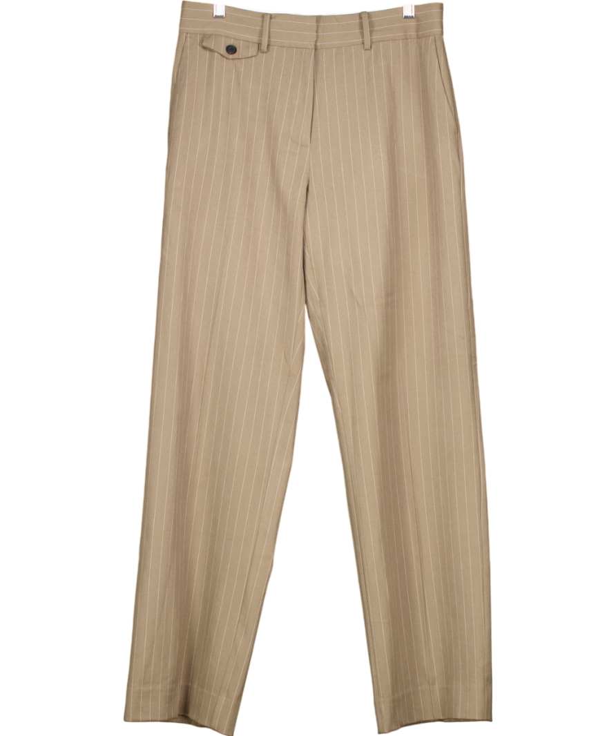 Karen By Simonsen Beige Pinstripe Straight Leg Trousers UK 10