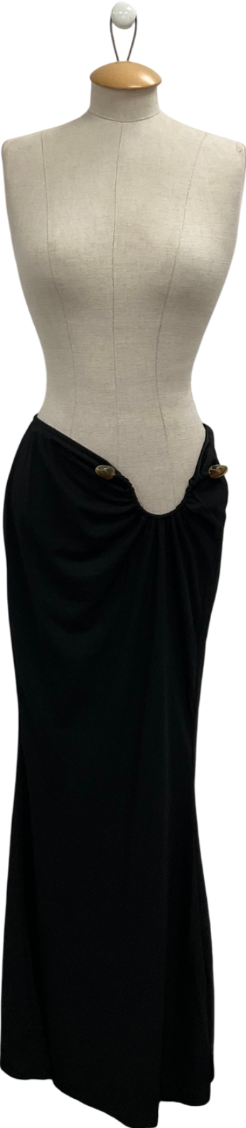 Fashion Nova Black Maxi Skirt With Cut Out UK XS