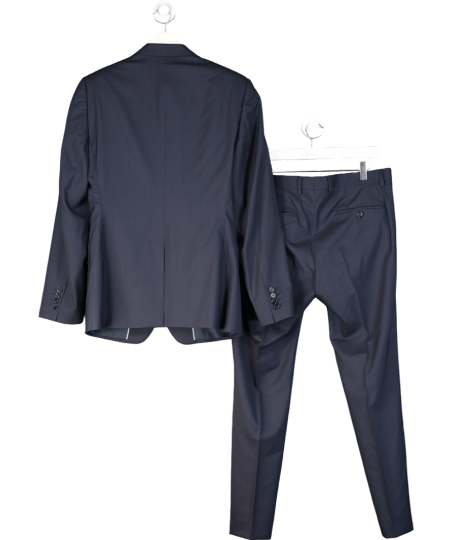 Dolce & Gabbana Blue Wool Silk Two Piece Formal Suit UK M