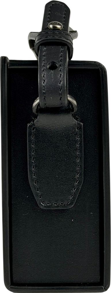 FENDI Black Leather Embossed Logo Roma Horizontal Box Bag