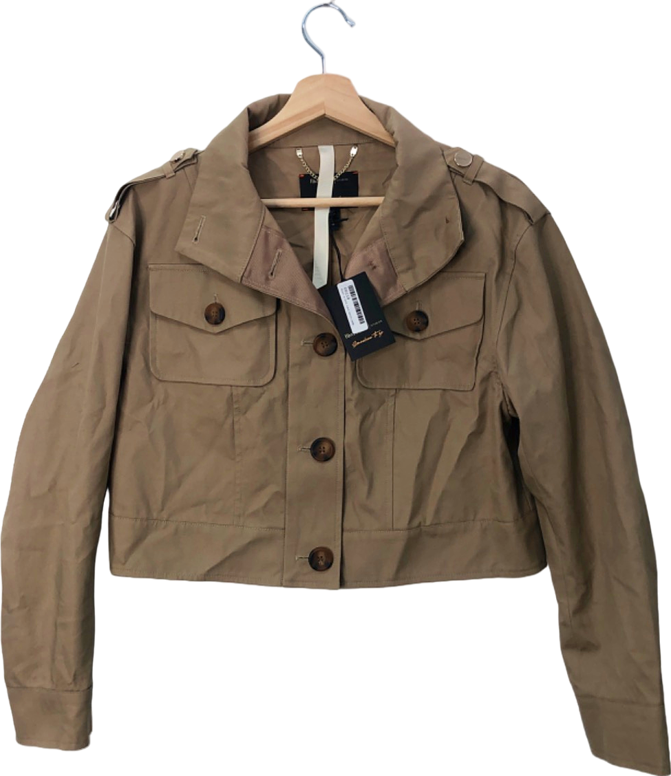 River Island Beige Cotton Jacket UK 6