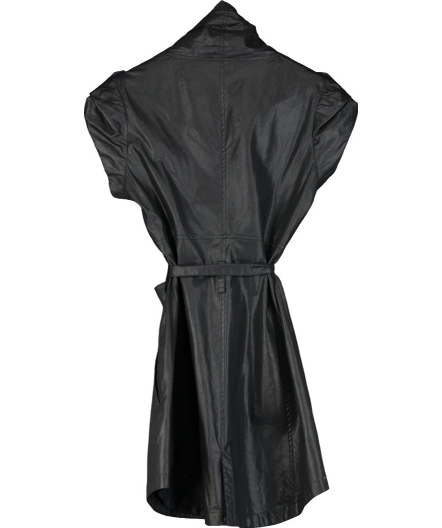 Ted Baker Black Belted Puff Sleeve Button Down Mini Dress UK 14