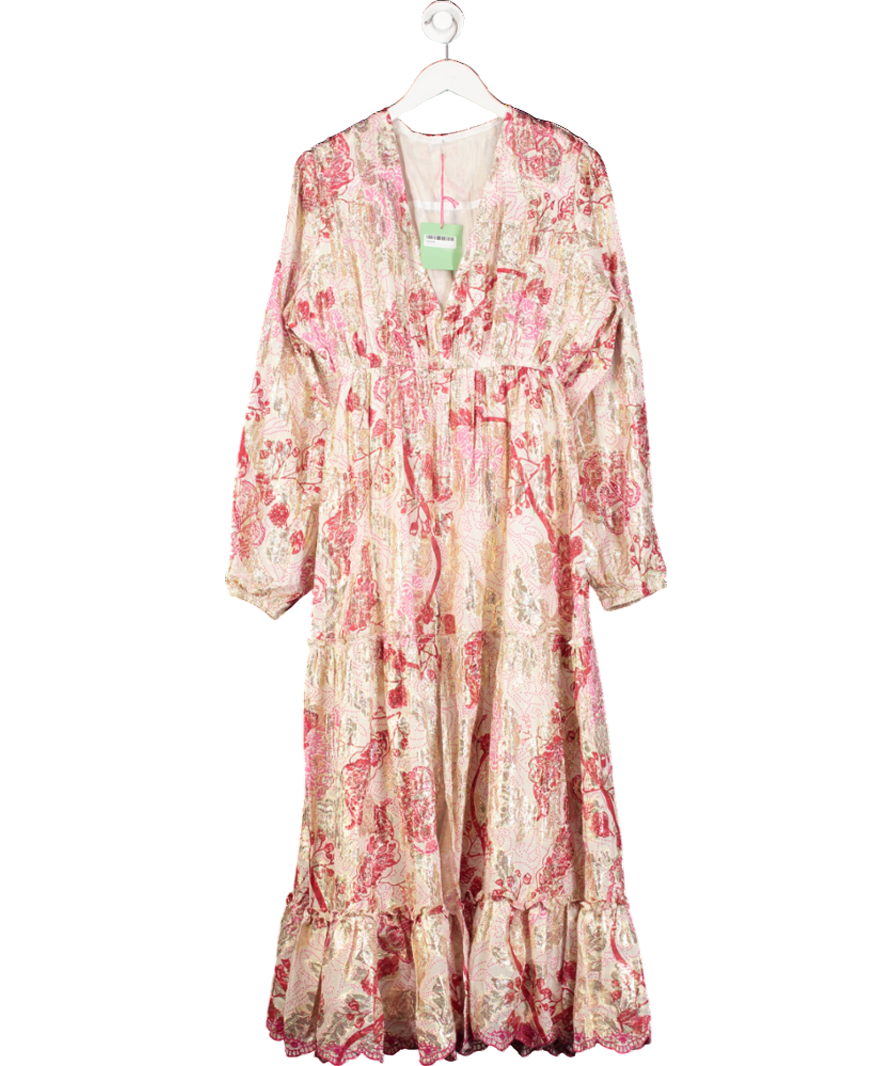 Lovika Pink Printed Maxi Dress UK M