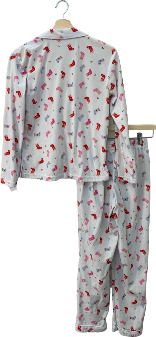 Boux Avenue White Heart Print Pyjama Set UK 6