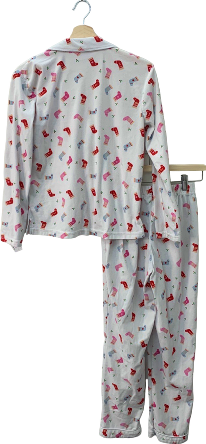 Boux Avenue White Heart Print Pyjama Set UK 6