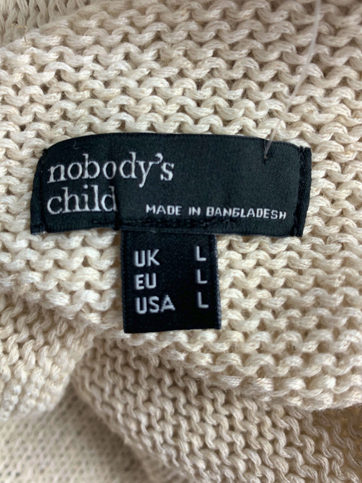 Nobody's Child Beige Knitted Sleeveless Top UK L