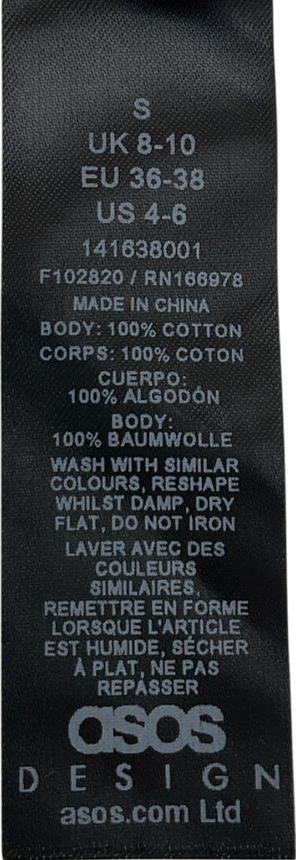 ASOS Blue Knitted Mini Dress With Floral Applique Detail UK S