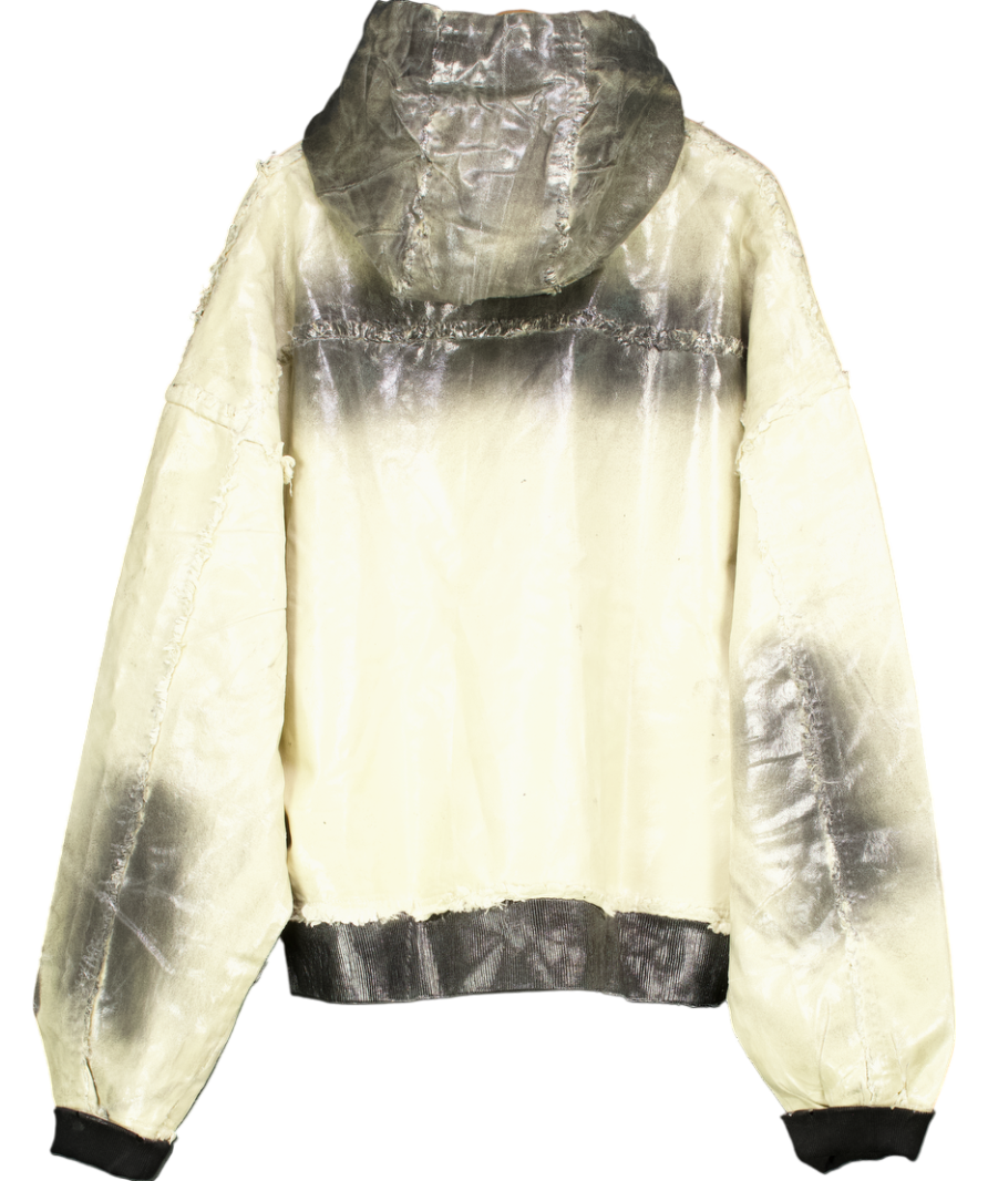 Racer Worldwide Beige Waxed Denim Bomber Jacket UK XL