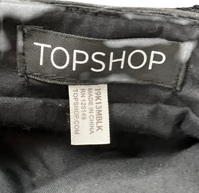 Topshop Black Faux Leather Hat One Size