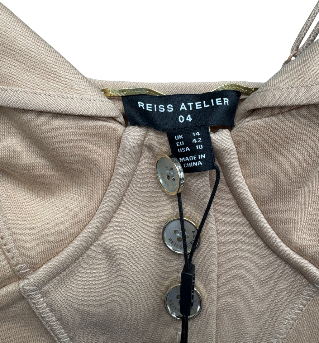 REISS Beige Atelier Picton Corset Top UK 14