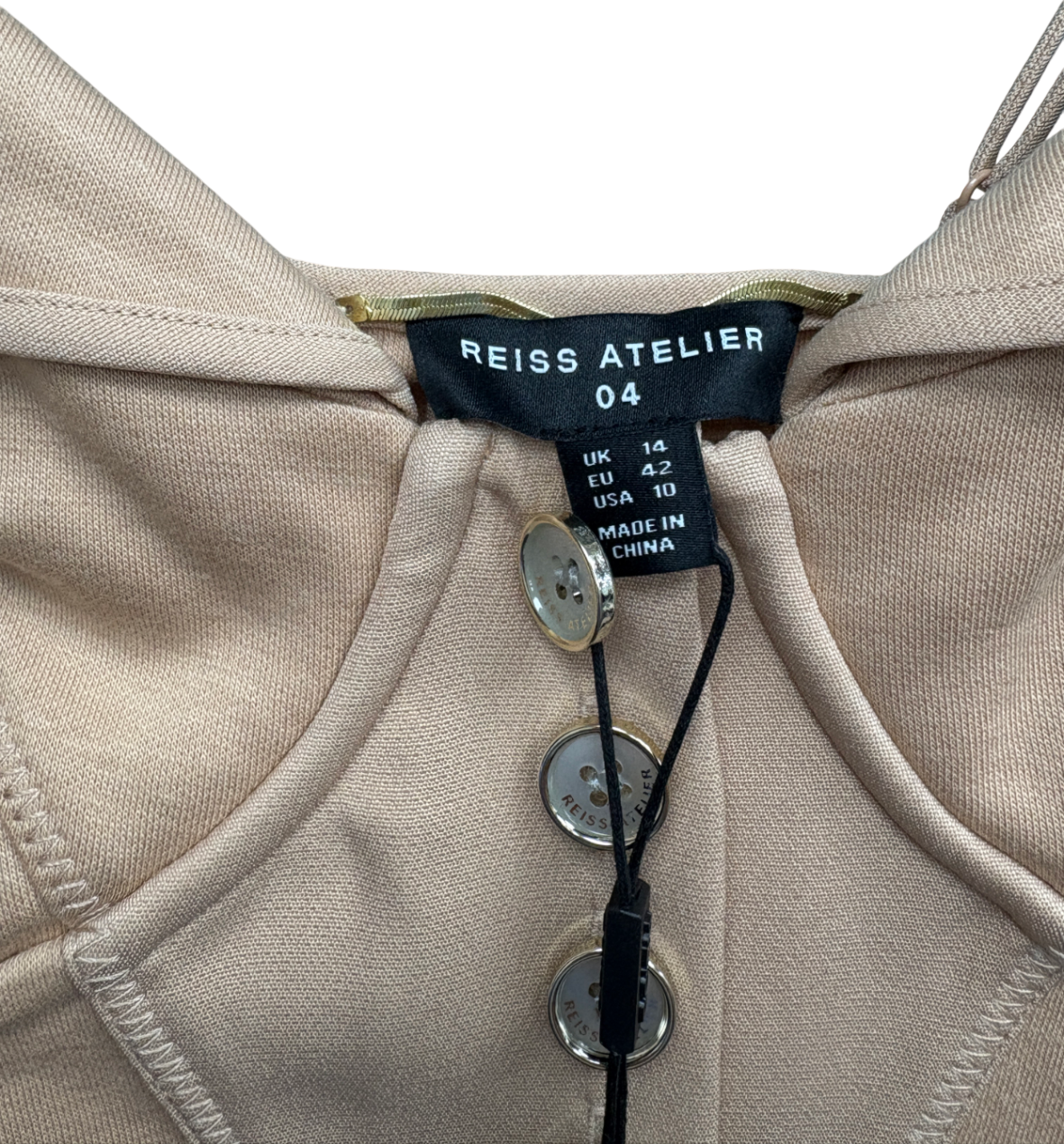 REISS Beige Atelier Picton Corset Top UK 14