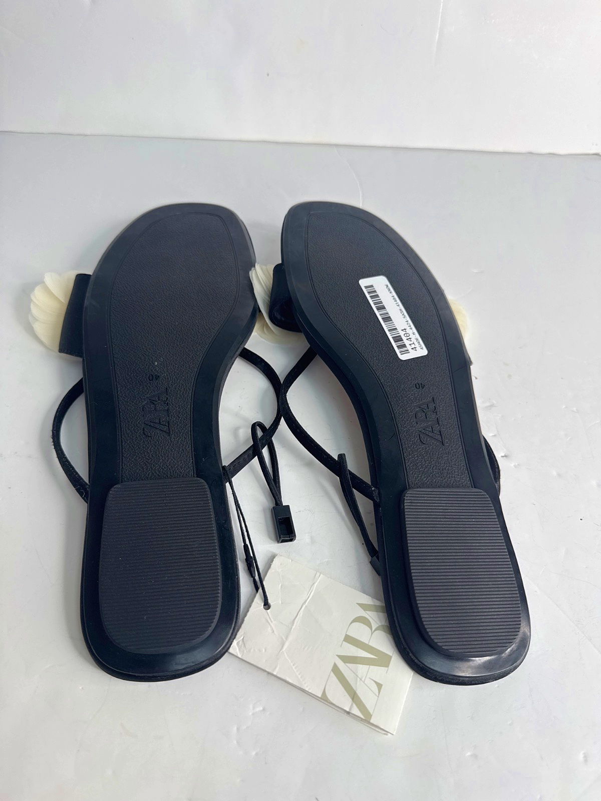 ZARA Black Floral Embellished Sandals UK 7