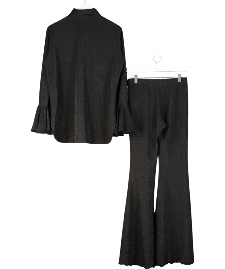 Sleeper Black Cosmos Lurex-detailing Pyjama Set UK M