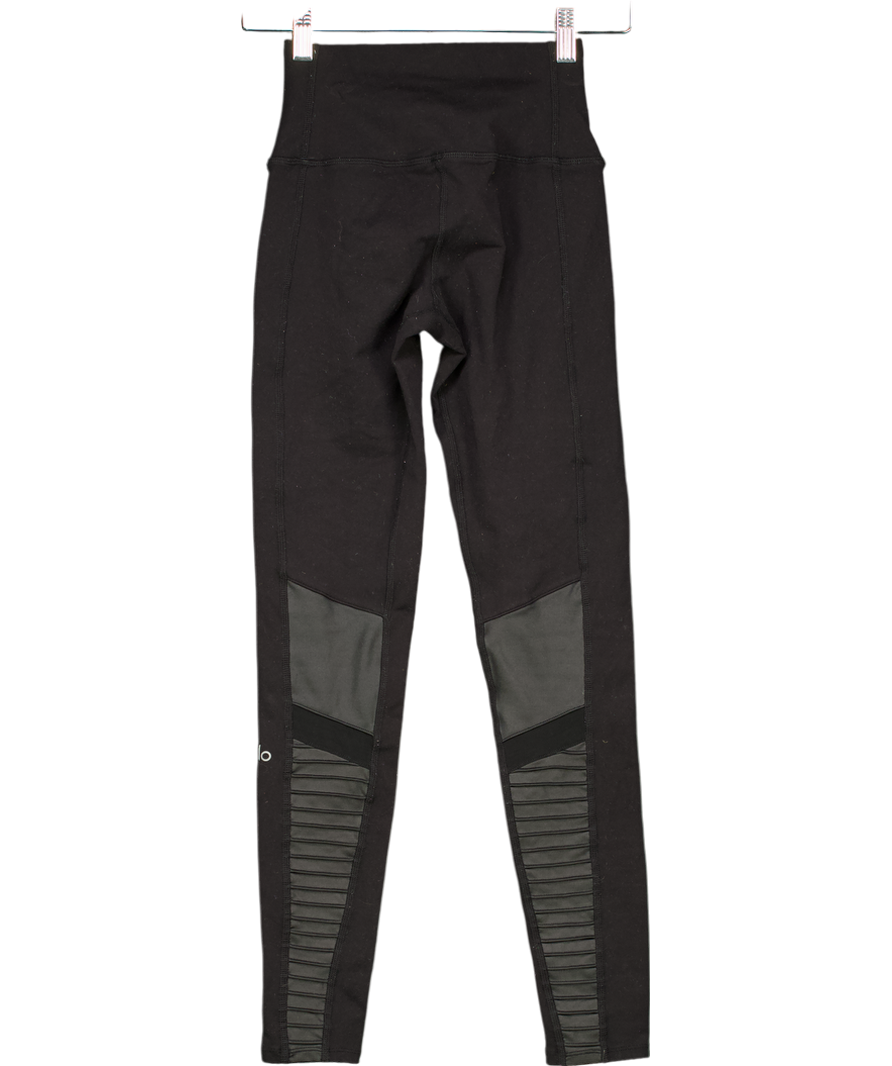 alo yoga Black 7/8 High-waist Moto Legging UK XXS