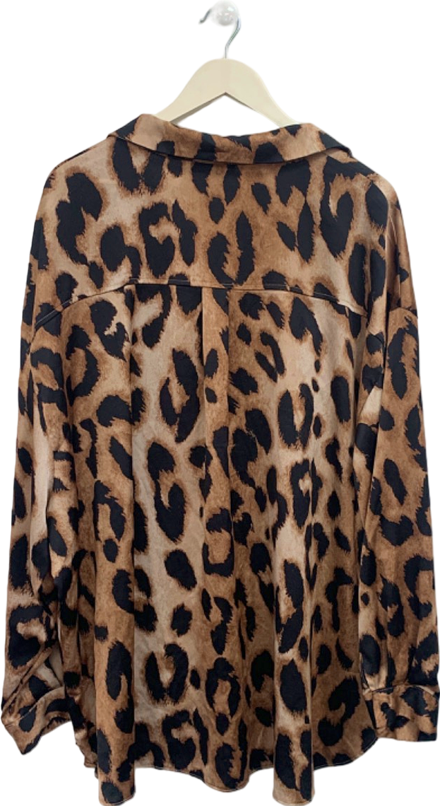 New Look Brown Leopard Print Shirt UK 26