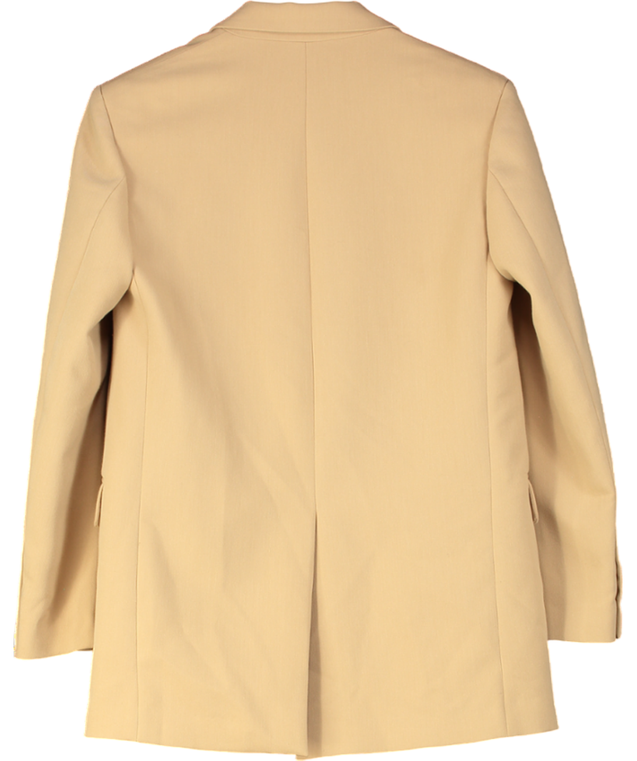 ZARA Beige Straight Blazer Front Button Fastening UK S