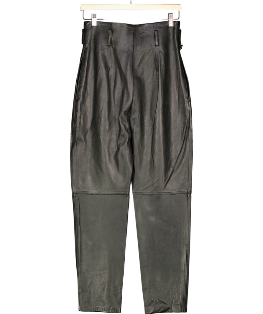 Song of Style Black High Rise Leather Trousers UK S