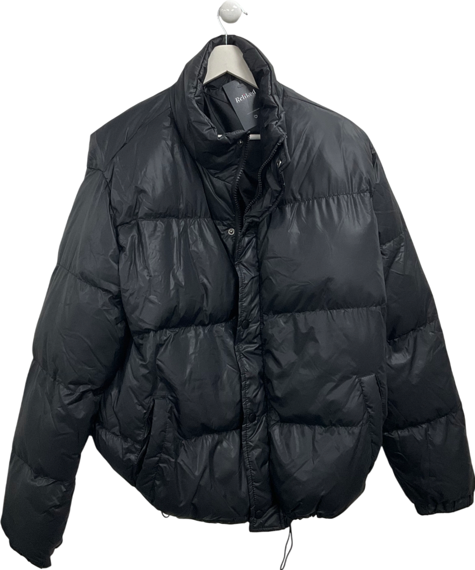 boohooMan Puffer Jacket In Black UK L